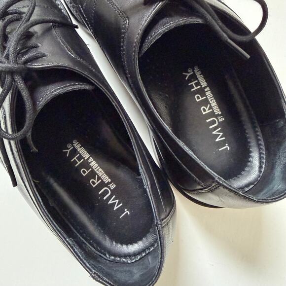 Johnston & Murphy Men’s Black Cap Toe Oxford Dress Shoes Leather Size 11 M